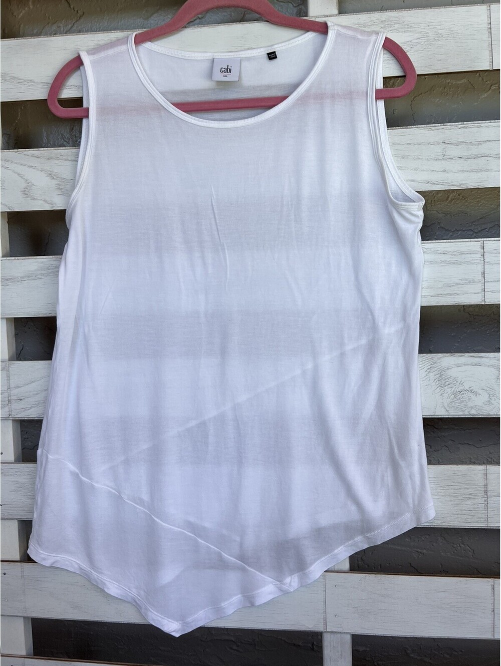 CAbi Asymmetrical Tank Top White Women’s Size S M.